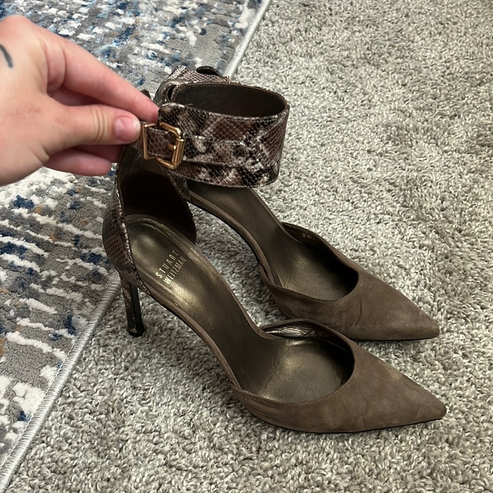 Stuart Weitzman Snake Print Stiletto Heels